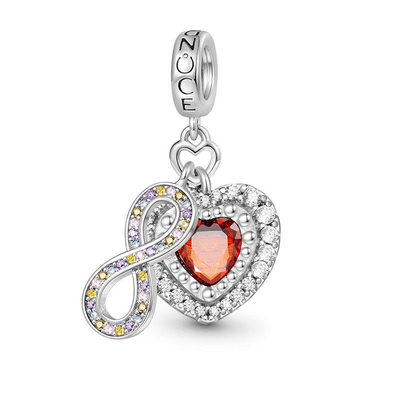 Gnoce Sparkling Infinite Love Heart Charm Platinum-plated Silver Blend_1