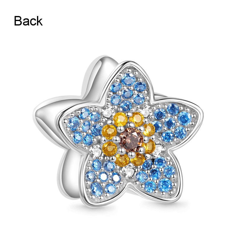 Gnoce Blooming Forget-Me-Not Flower Charm Platinum-plated Silver Blend_2