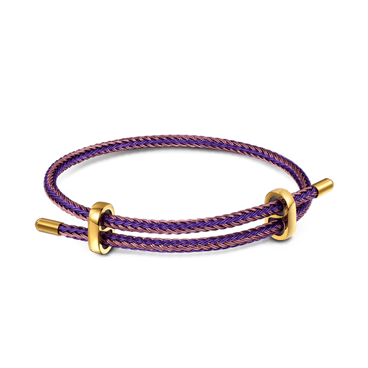 Gnoce Adjustable Pink Purple Basic Bracelet with 2 Pieces of Stoppers_1