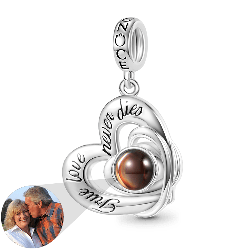 Gnoce Projection "Ture Love Never Dies" Personalized Photo Pendant Dangle Charm_1
