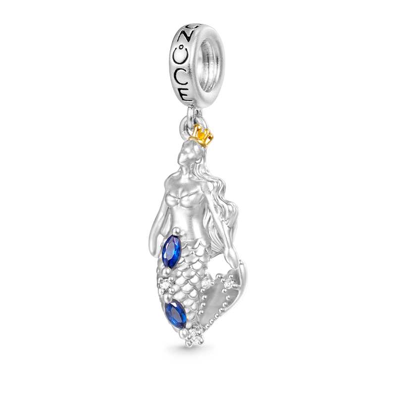 Gnoce Mermaid Charm Platinum-plated Silver Blend_1