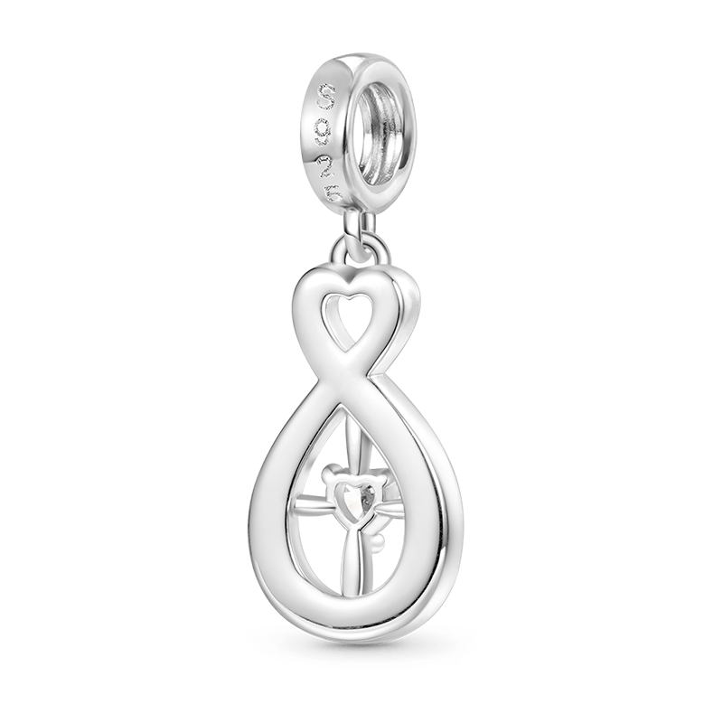 Gnoce Sparkling Infinity Love Cross Charm Platinum-plated Silver Blend_2