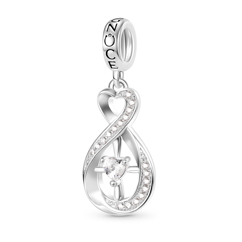 Gnoce Sparkling Infinity Love Cross Charm Platinum-plated Silver Blend_1