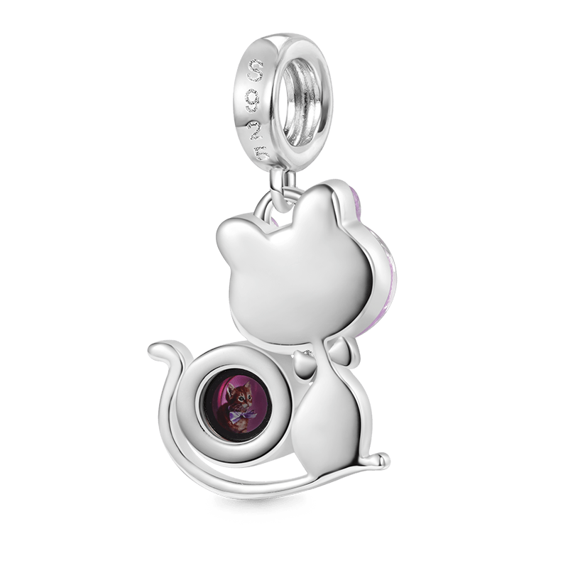 Gnoce Projection Pet Cat Personalized Photo Pendant Dangle Charm_2