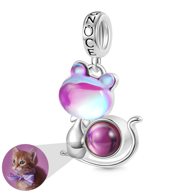 Gnoce Projection Pet Cat Personalized Photo Pendant Dangle Charm_1