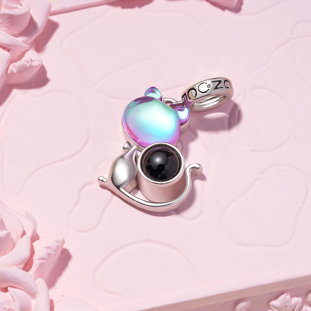 Gnoce Projection Pet Cat Personalized Photo Pendant Dangle Charm_3