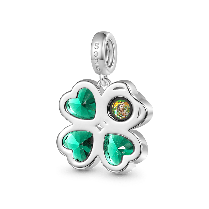 Gnoce Projection Four Leaf Clover Photo Pendant Dangle Charm_3