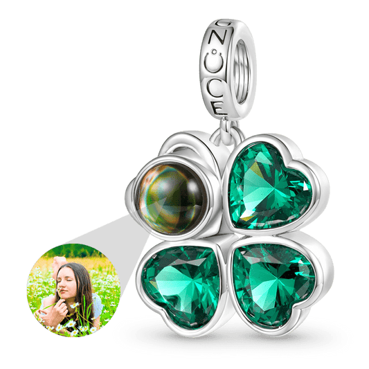 Gnoce Projection Four Leaf Clover Photo Pendant Dangle Charm_1