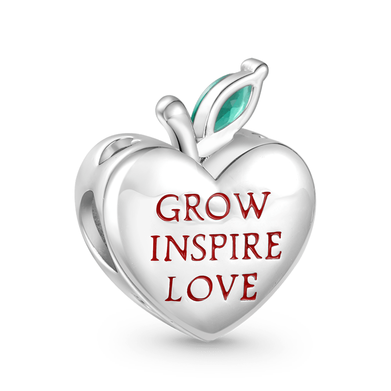 Gnoce Teacher Apple Charm Platinum-plated Silver Blend_2
