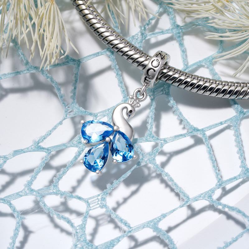 Gnoce Peacock Charm Platinum-plated Silver Blend_3