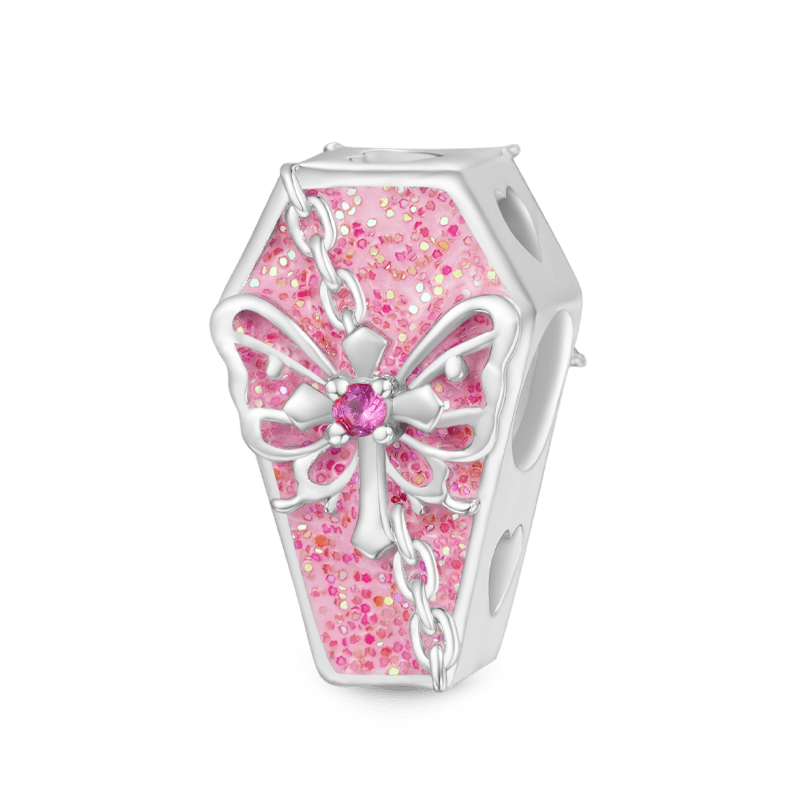 Gnoce Halloween Pink Coffin Charm Platinum-plated Silver Blend_1