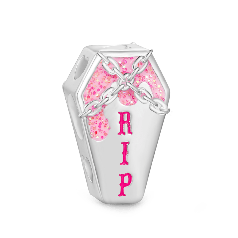 Gnoce Halloween Pink Coffin Charm Platinum-plated Silver Blend_2