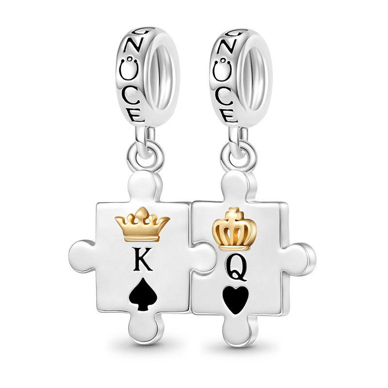 Gnoce Personalized Couple Puzzle Charm Platinum-plated Silver Blend_1