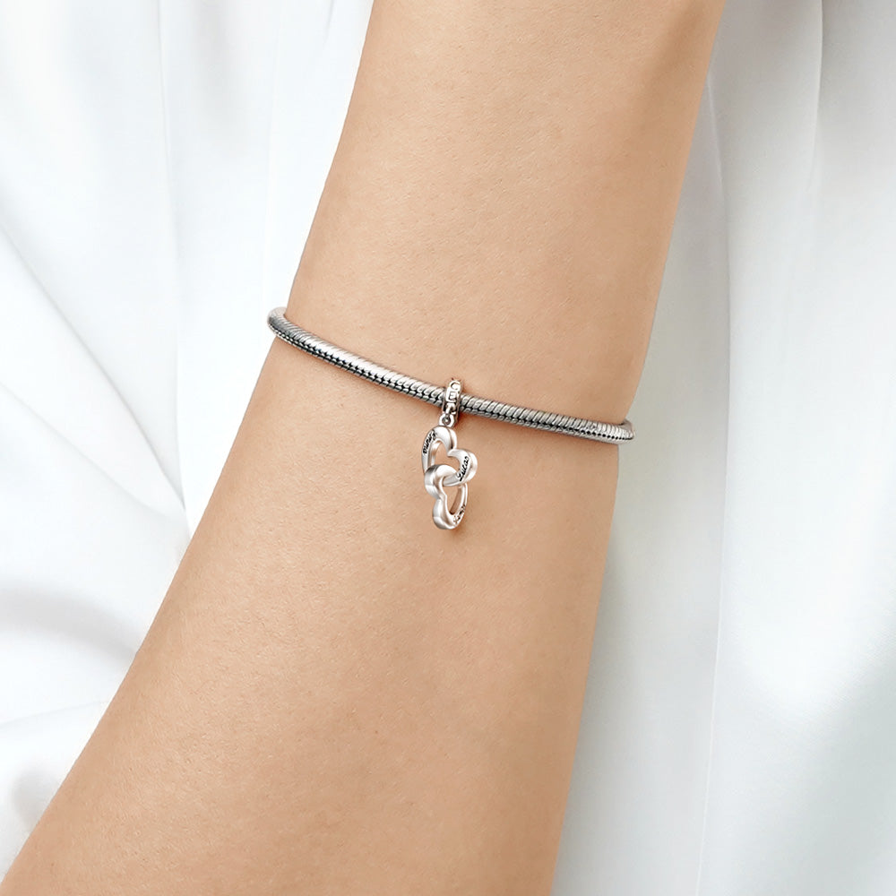 Gnoce Personalized Name Heart Charm Platinum-plated Silver Blend_9