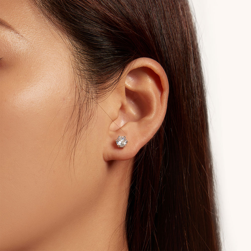 Gnoce Six-Claw Zirconium Earrings_2
