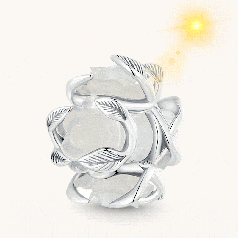Gnoce Light Color-changing Rose Flower Charm Platinum-plated Silver Blend_1
