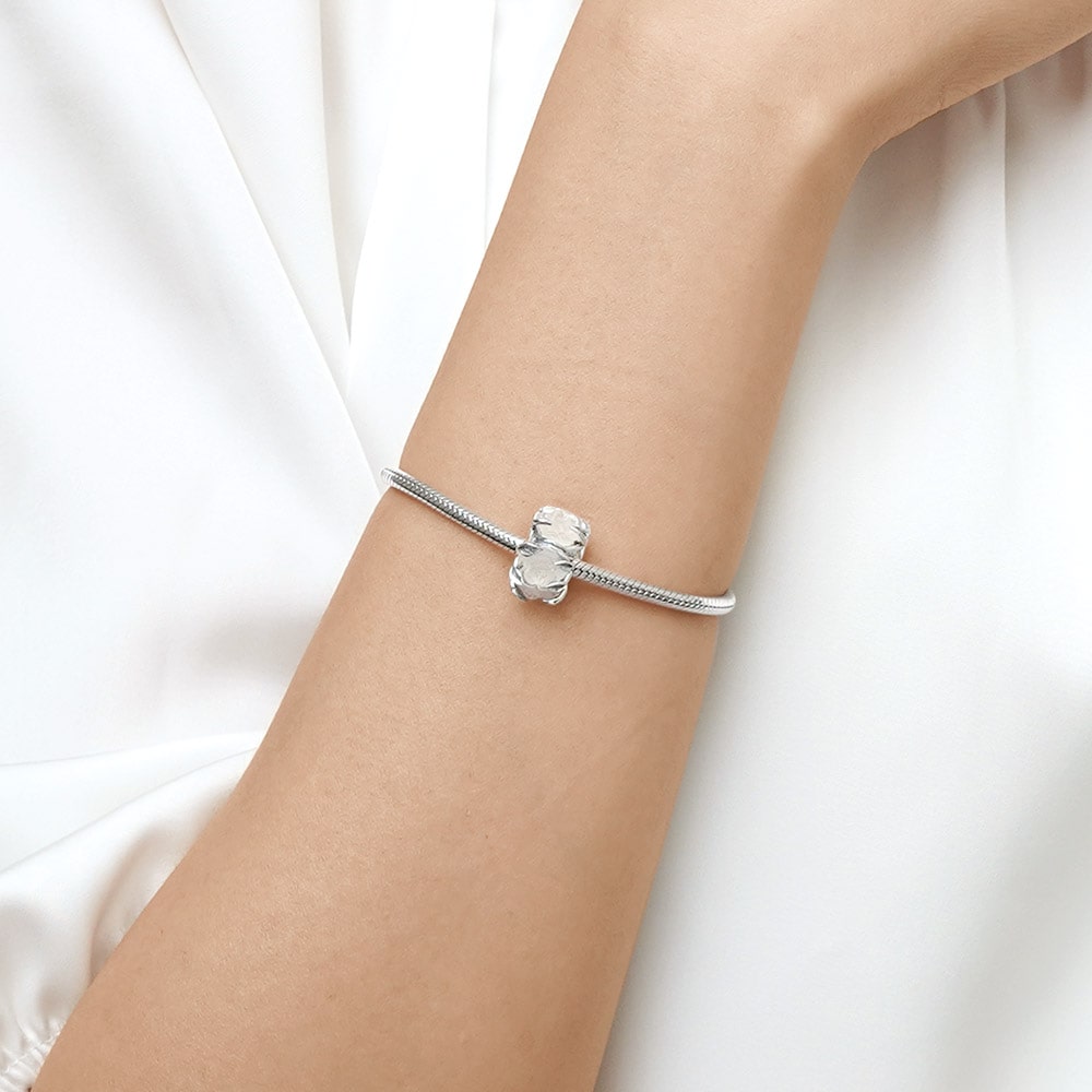 Gnoce Light Color-changing Rose Flower Charm Platinum-plated Silver Blend_5