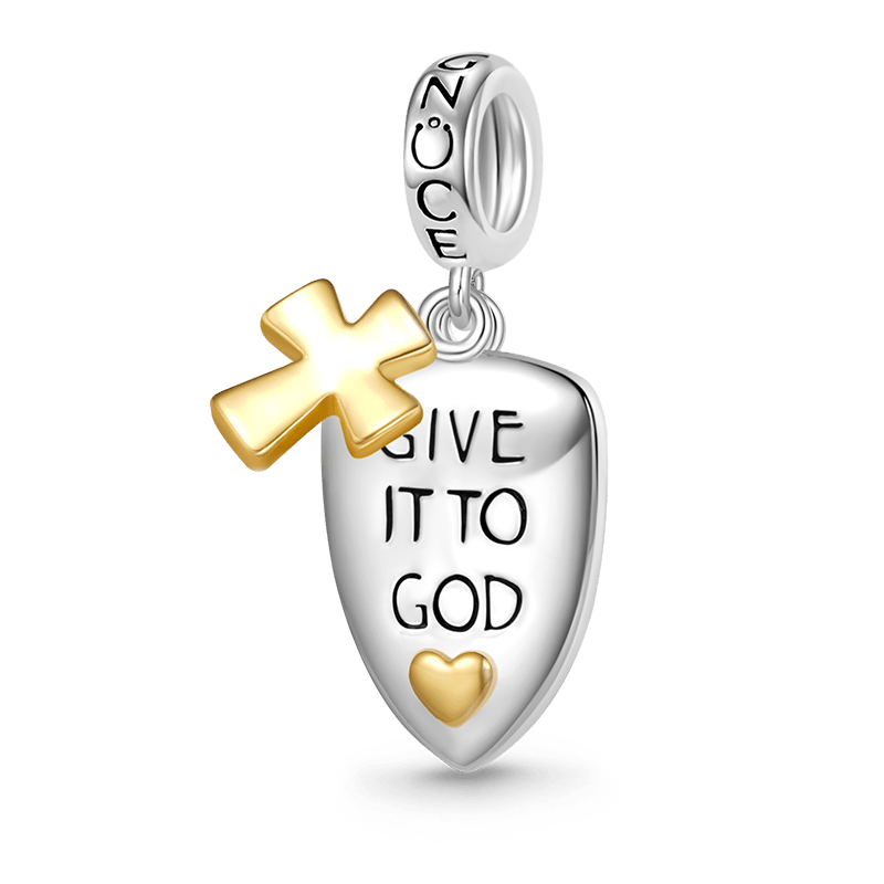 Gnoce Shield with Cross Charm Platinum-plated Silver Blend_1