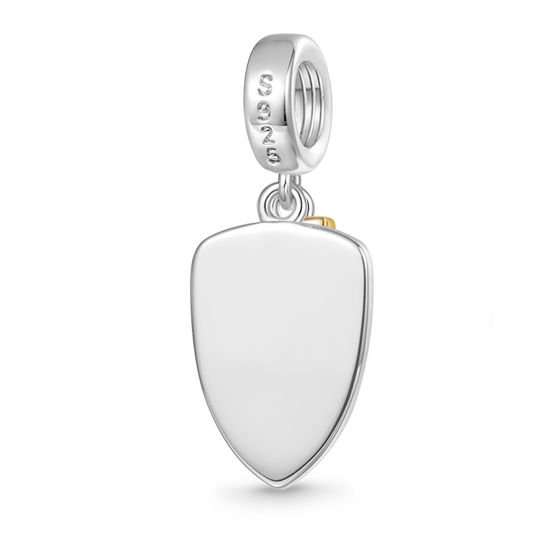 Gnoce Shield with Cross Charm Platinum-plated Silver Blend_2