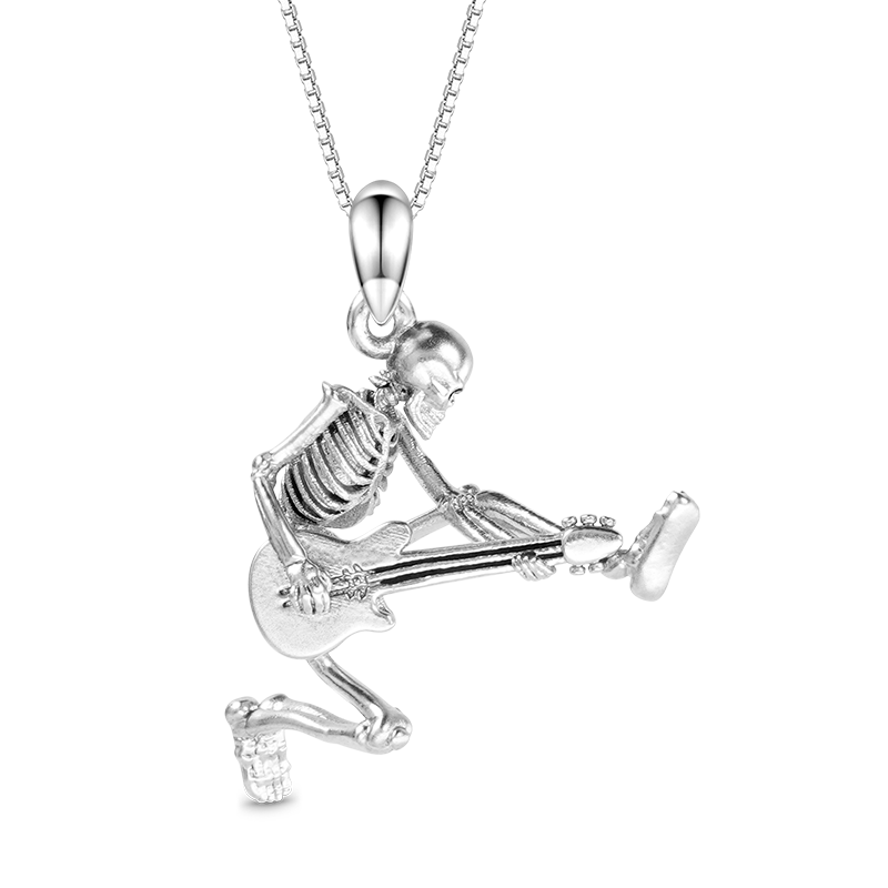 Gnoce Guitar Rock Skull Necklace_1