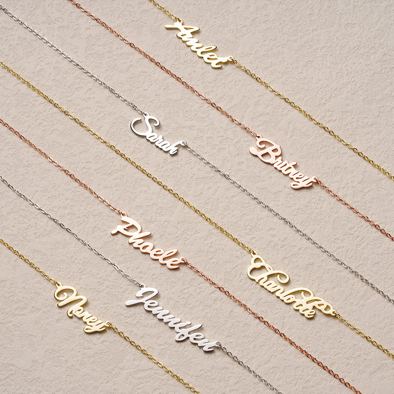 Gnoce "Chain of Love "Personalized Elegant Silver Name Necklace - For The Special One_4