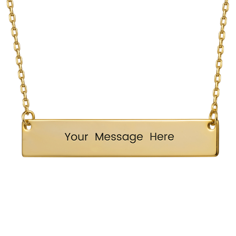 Gnoce "Speak Out Your Love" Made of 925Lead-free ECO Copper with High-quality Gold Plated Can Easily Engrave with Your Name, or A Word That Inspires You ,Gold Engravable Bar Necklace_1