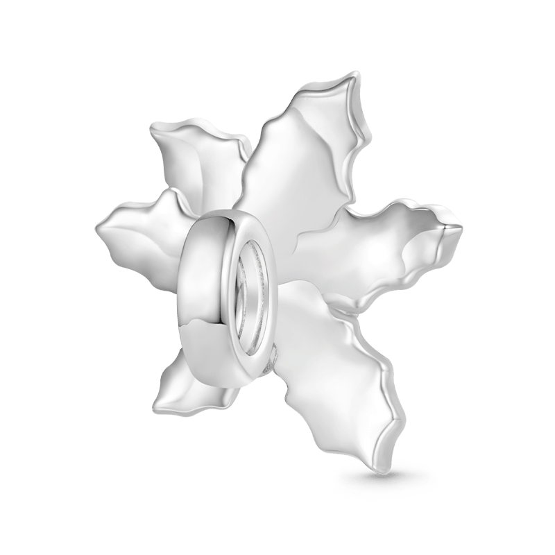 Gnoce Christmas Mistletoe Charm Platinum-plated Silver Blend_2