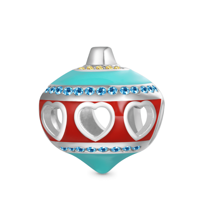 Gnoce Sparkling Christmas Ball Charm Platinum-plated Silver Blend_1