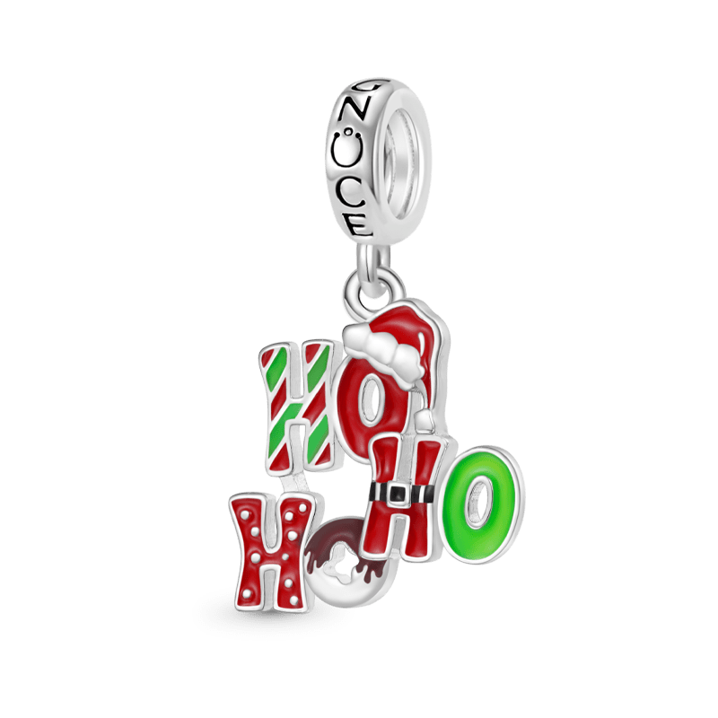 Gnoce Christmas Letter Style Charm Platinum-plated Silver Blend_1