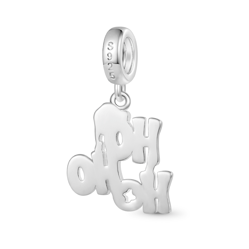 Gnoce Christmas Letter Style Charm Platinum-plated Silver Blend_2
