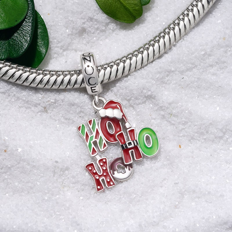 Gnoce Christmas Letter Style Charm Platinum-plated Silver Blend_3