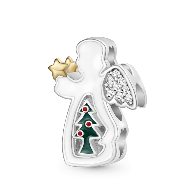 Gnoce Angel Christmas Tree Charm Platinum-plated Silver Blend_1