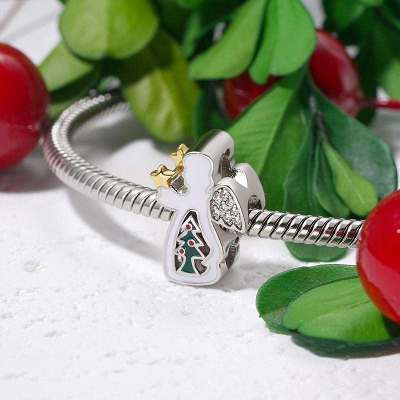 Gnoce Angel Christmas Tree Charm Platinum-plated Silver Blend_2