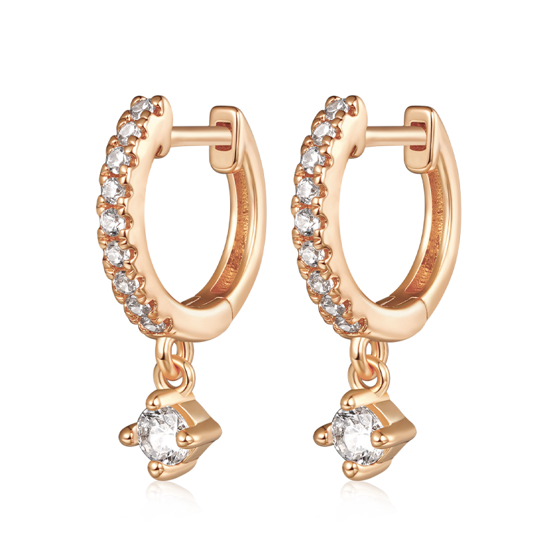 Gnoce Diamond Dangle Huggie Earrings_3