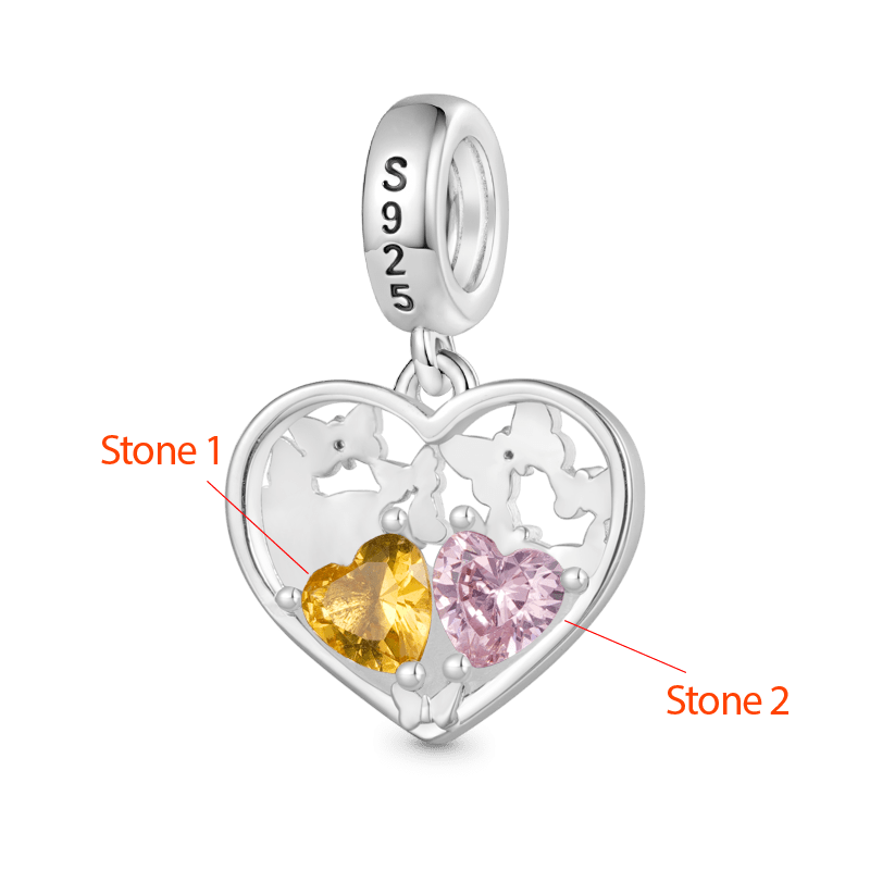 Gnoce Butterfly Love Birthstone Charm Platinum-plated Silver Blend_3