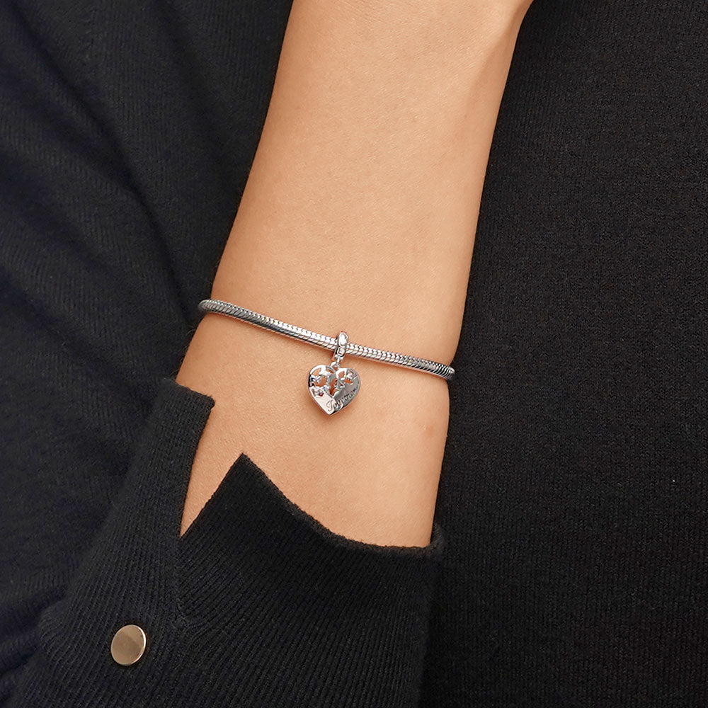 Gnoce Butterfly Love Birthstone Charm Platinum-plated Silver Blend_8