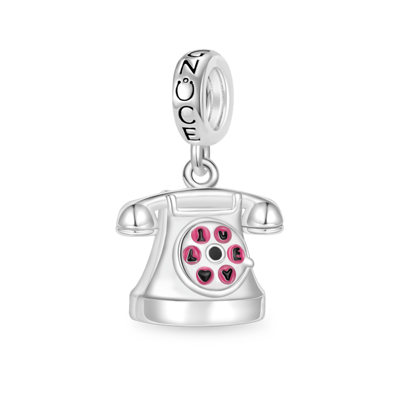 Gnoce Antique Telephone Charm Platinum-plated Silver Blend_1