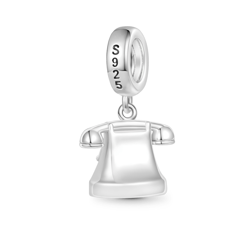 Gnoce Antique Telephone Charm Platinum-plated Silver Blend_2