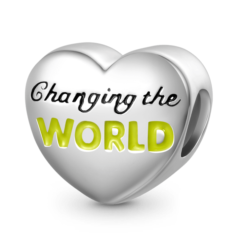 Gnoce "Changing The World" Aphasia Heart Charm Platinum-plated Silver Blend_1