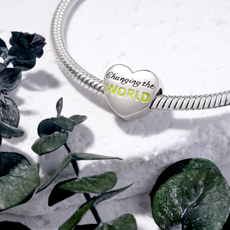 Gnoce "Changing The World" Aphasia Heart Charm Platinum-plated Silver Blend_3