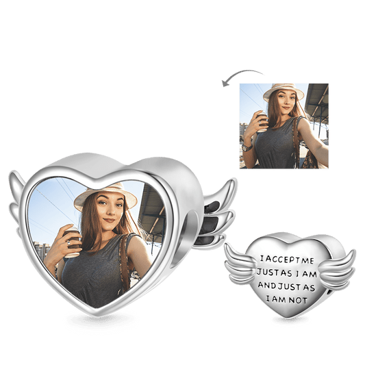 Gnoce Angel Opened Wings Heart Personalized Photo Charm_1