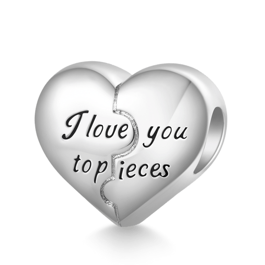 Gnoce Heart Engravable Charm Platinum-plated Silver Blend_1