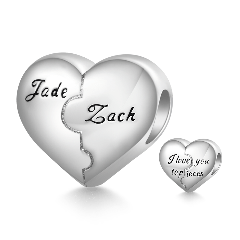 Gnoce Heart Engravable Charm Platinum-plated Silver Blend_3