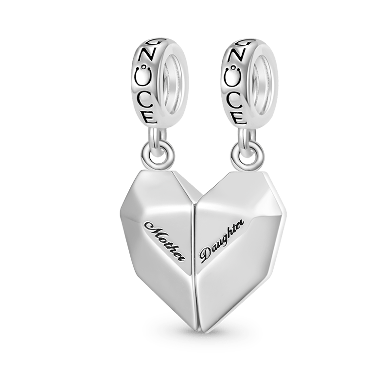 Gnoce Magnet Heart Engravable Charm Platinum-plated Silver Blend_3