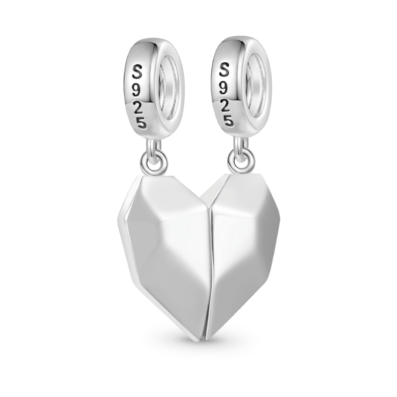 Gnoce Magnet Heart Engravable Charm Platinum-plated Silver Blend_4
