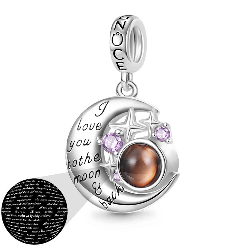 Gnoce Projection "I Love you" Moon&Star Pendant Dangle Charm_1