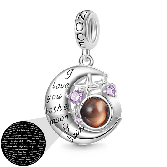 Gnoce Projection "I Love you" Moon&Star Pendant Dangle Charm_1
