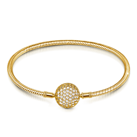 Gnoce Crystal Round Shape Clasp Bracelet 18K Gold Plated_1