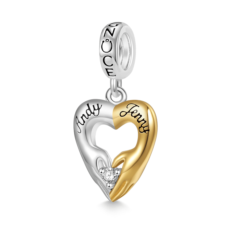 Gnoce Heart Gesture Charm Platinum-plated Silver Blend_1