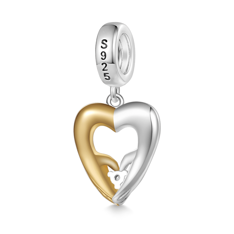 Gnoce Heart Gesture Charm Platinum-plated Silver Blend_3
